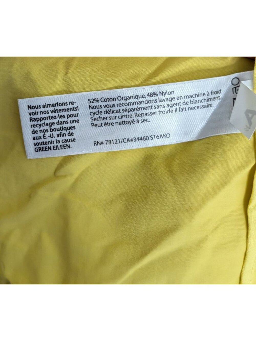 Eileen Fisher Citrn Hooded Anorak Coat 1X Lightweight Organic Cotton Raincoat - Picture 5 of 16